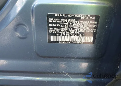 2017 Subaru Forester 2.5I из США, поврежденный, VIN JF2SJABC5HH403411